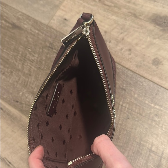Kate Spade Burgundy/Pink Crossbody Bag with Glitter Finish
